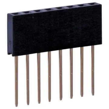 As used with Arduino development boards.
Gold plated contacts. 2.54mm spacing. Height is measurement of plastic surround in mm. 
Oupiin series 2044.