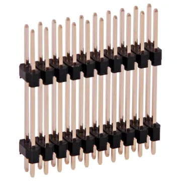 Single and dual row models available in straight or 90° pin types. Both have 2.54mm pin spacing. Gold Plated Contacts