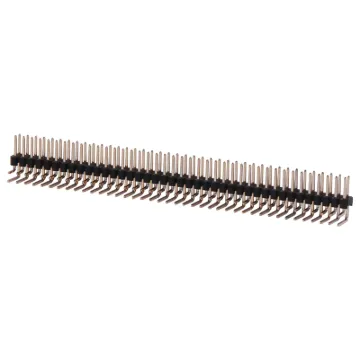 Single and dual row models available in straight or 90 deg. pin types. Both have 2.54mm pin spacing. Gold Plated Contacts
