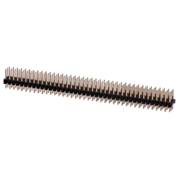 3 row PCB header strip with standard 2.54mm spacing, gold plated contacts and 40 pins per row.