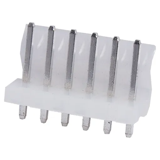 6 Way.
PCB Mount.
Straight Pin Header.
3.96mm Spacing.
Rated at 7A.
Includes Crimp Pins.