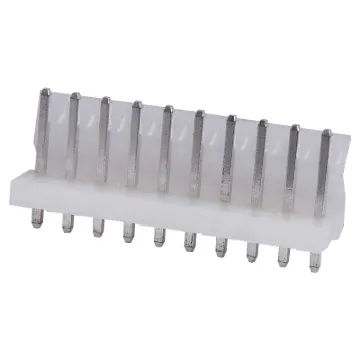 10 Way.
PCB Mount.
Straight Pin Header.
3.96mm Spacing.
Rated at 7A.
Includes Crimp Pins.
