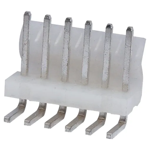 6 Way.
PCB Mount.
90 Deg. Pin Header.
3.96mm Spacing.
Rated at 7A.
Includes Crimp Pins.