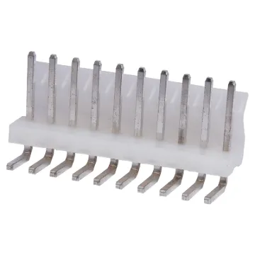 10 Way.
PCB Mount.
90 Deg. Pin Header.
3.96mm Spacing.
Rated at 7A.
Includes Crimp Pins.
