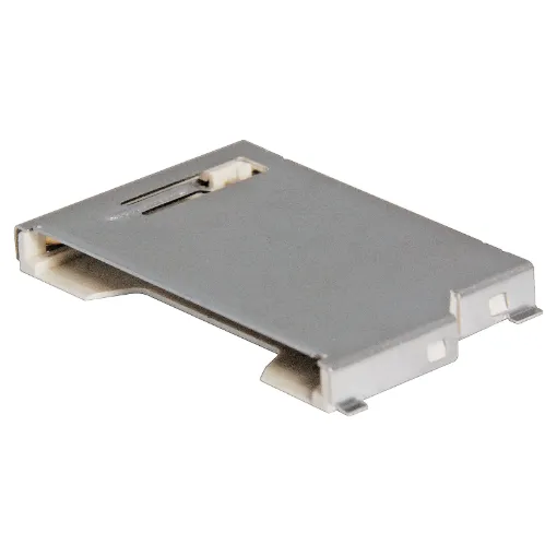 Card sits out from connector. Push in, pull out type (no spring return).