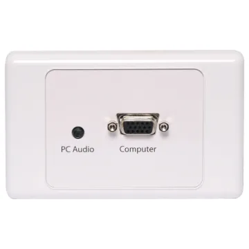 Wallplate fitted with with a HD9 female VGA connector and 3.5mm audio.