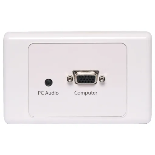 Wallplate fitted with with a HD9 female VGA connector and 3.5mm audio.