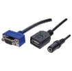 Flylead Wallplate fitted with VGA, 3.5mm audio &amp USB Type A.