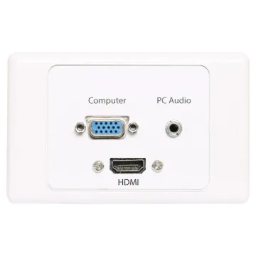 Flylead Wallplate fitted with VGA, 3.5mm audio &amp HDMI.