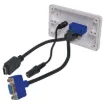 Flylead Wallplate fitted with VGA, 3.5mm audio &amp HDMI.