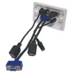 Flylead Wallplate fitted with VGA, HDMI, 3.5mm audio &amp USB Type B.