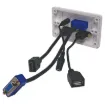 Flylead Wallplate fitted with HD9 female VGA, 3.5mm audio, HDMI &amp USB Type A.