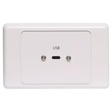 Flylead wallplate fitted with USB Type C.