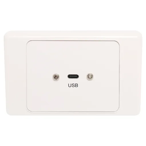 Flylead wallplate fitted with USB Type C.
