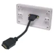 HDMI wallplate with flylead connections. Fitted with dual HDMI high speed with Ethernet connection.