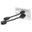 Wallplate fitted with RJ45 Cat6 & HDMI V2.0 connection. 150mm fly leads on rear.