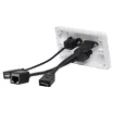 Wallplate fitted with RJ45 Cat6, USB Type B & HDMI connections. 150mm fly leads on rear.