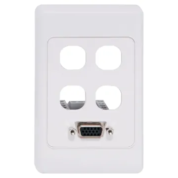 Screw Terminal Type VGA Plates are fitted with HD9 female VGA connector and 4 blank mech spaces. Includes PCB mounted terminal block connector.