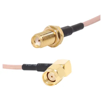 Uses high quality, low loss Mil-Spec ML RG316 50 ohm coaxial cable. RPSMA Right Angled Male To SMA Female.