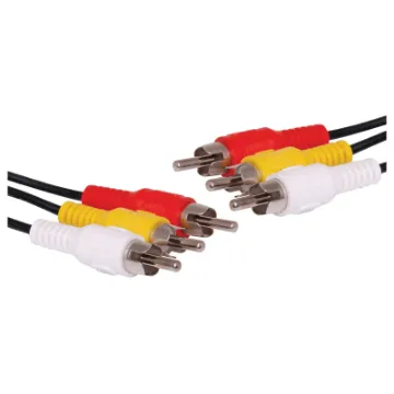 3 RCA Male to 3 RCA Male Composite Cable, 1.5m.