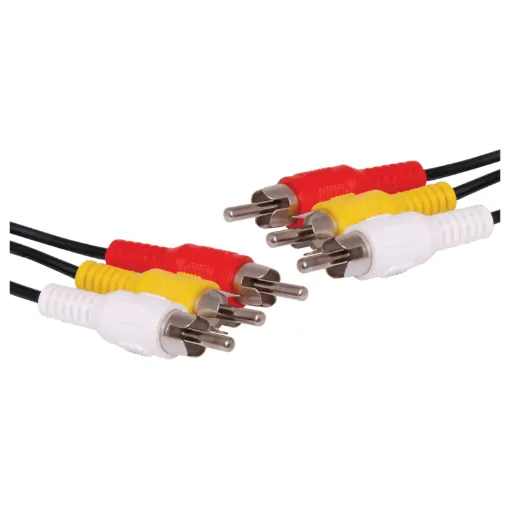 3 RCA Male to 3 RCA Male Composite Cable, 1.5m.