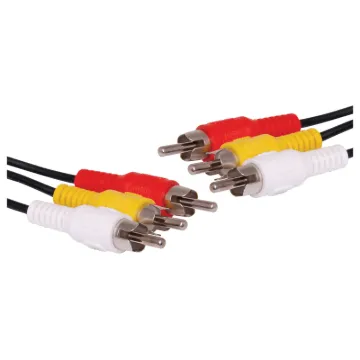 3 RCA Male to 3 RCA Male Composite Cable, 5m.