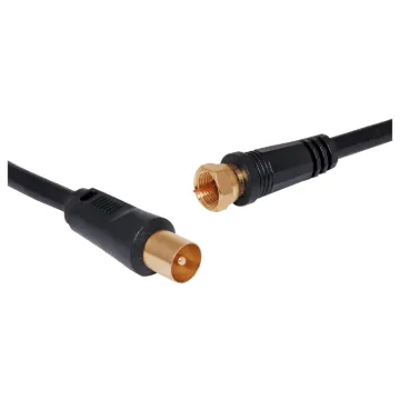 1.5m TV aerial/antenna cable (F male to PAL male).