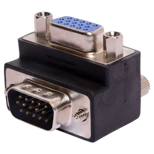 90&deg VGA DE15 Male to Female Adaptor.