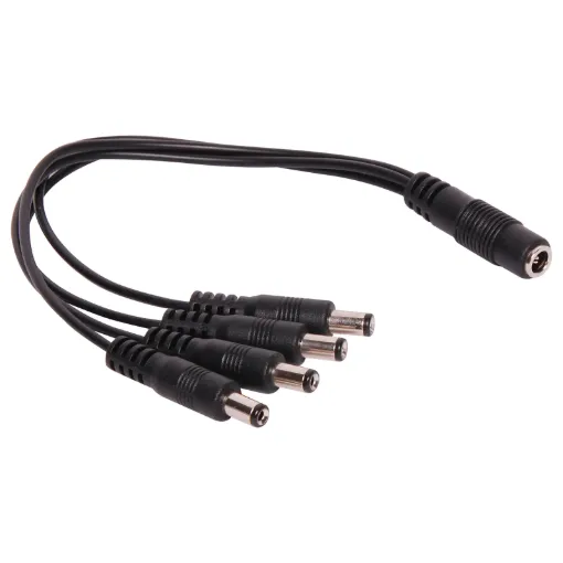 2.1mm DC socket to 4 x 2.1mm DC plugs. Lead is 0.20m in length.