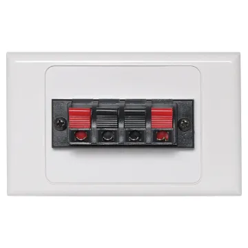 Dual spring terminal for speaker connection.