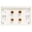 Wall plate with high quality gold plated binding posts.Accepts either banana plugs or bare wire.