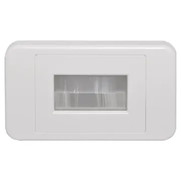 Slim profile for fitting behind cabinets. Brush plate for cable entry through walls etc.