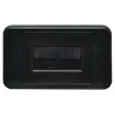 Slim profile for fitting behind cabinets. Brush plate for cable entry through walls etc.