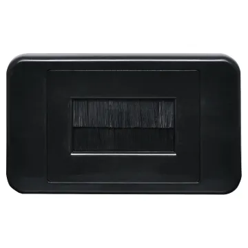 Slim profile for fitting behind cabinets. Brush plate for cable entry through walls etc.