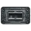 Slim profile for fitting behind cabinets. Brush plate for cable entry through walls etc.