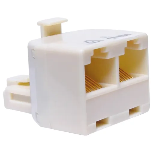 Two devices with modular plugs can be connected to one modular socket using these modular double adaptors. Wiring configuration is straight-thru.