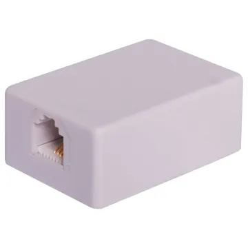 Surface mount 6P6C RJ12 socket for skirting or wall mount
