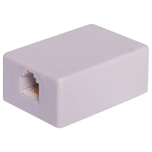 Surface mount 6P6C RJ12 socket for skirting or wall mount