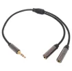 3.5mm Stereo plug - 2 x 3.5mm socket (Y lead), 30cm