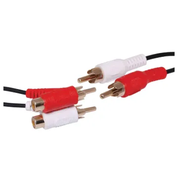 OFC Dual RCA Piggyback to Dual RCA Lead, 1.5m.