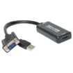 Converts VGA signal to HDMI. Ideal for connecting VGA equipment to modern HDMI monitors & televisions. Supports virtual 7.1ch audio over HDMI or 3.5mm stereo output.