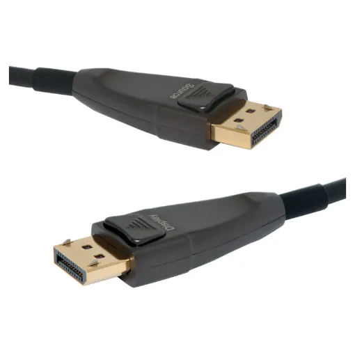 This range of Optical DisplayPort male to male leads have been constructed and designed using hybrid fibre and copper cable to ensure high-definition performance.
