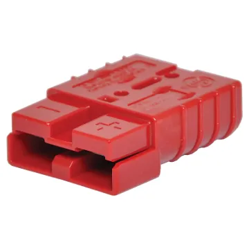 Anderson style red 50A DC power connector.