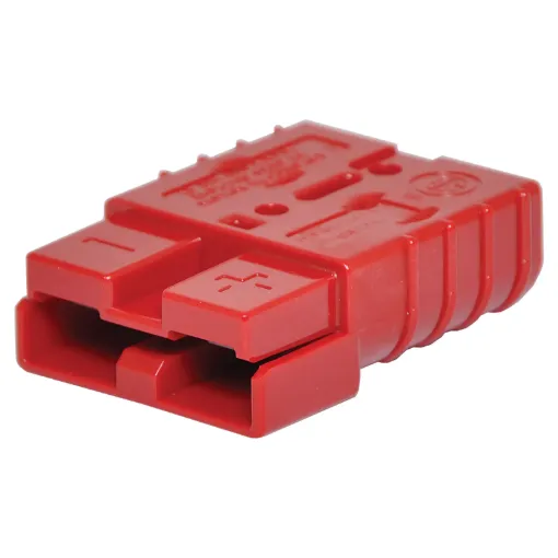 Anderson style red 50A DC power connector.