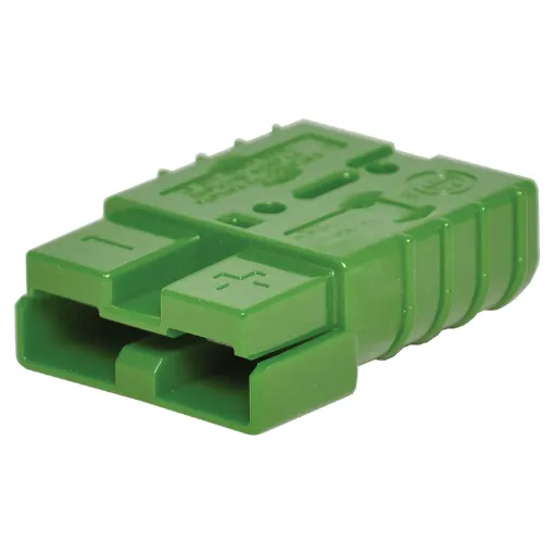 Anderson style green 50A DC power connector.
