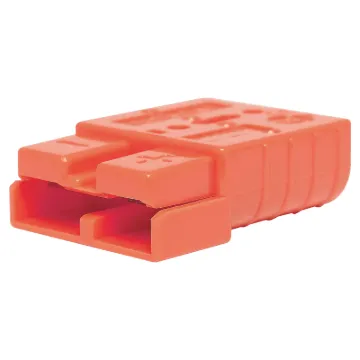 Anderson style orange 50A DC power connector.