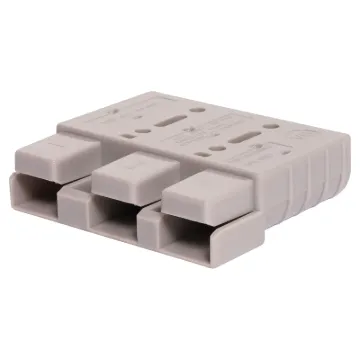 A 3 pole DC plug in the style of the SB50 Anderson connector.