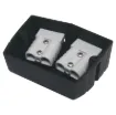 This Anderson style connector features an enclosure for surface mounting on vehicle cabinets or bodywork.