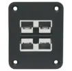 This Anderson style connector features an enclosure for panel mounting on vehicle cabinets or bodywork.