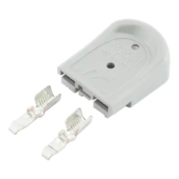 Amperage Rating: 45
Colour: Grey
Contacts:	Genderless
Contact Plating: Silver
Contacts Supplied: No
Housing Material: Polycarbonate
Positions:	2
Type: Complete Kits
RoHS: Yes
Wire Size (AWG): 10
Wire Size (mm&sup2): 5.3